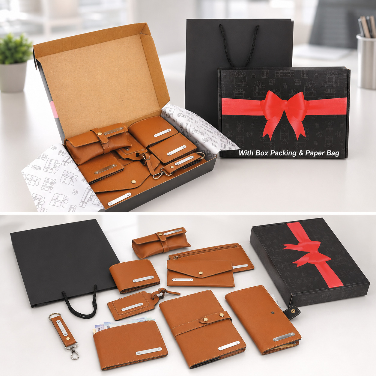 Premium Leather Travel Organizer Gift Set